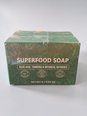 2 Bars Of Superfood Soap with Kojic Acid & Turmeric - Green 3.53oz Per Bar ♡